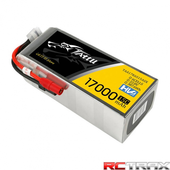Tattu 17000mAh 22.8V 15C 6S1P Lipo Battery with AS150+XT150 Plug
