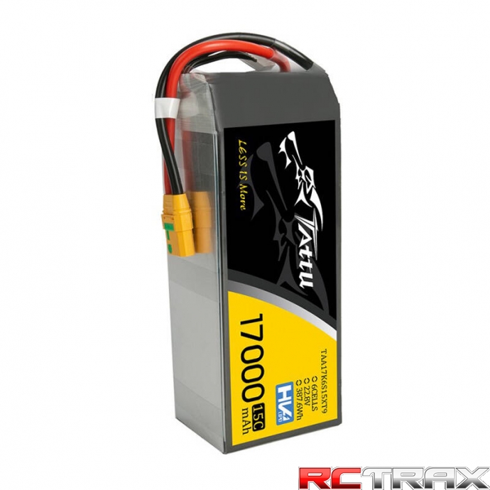 Tattu 17000mAh 22.8V 15C 6S1P Lipo Battery with XT90-S(anti-spark) Plug