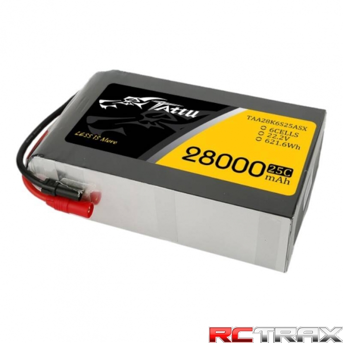 Tattu 28000mAh 22.2V 25C 6S1P Lipo Battery Pack with AS150+XT150