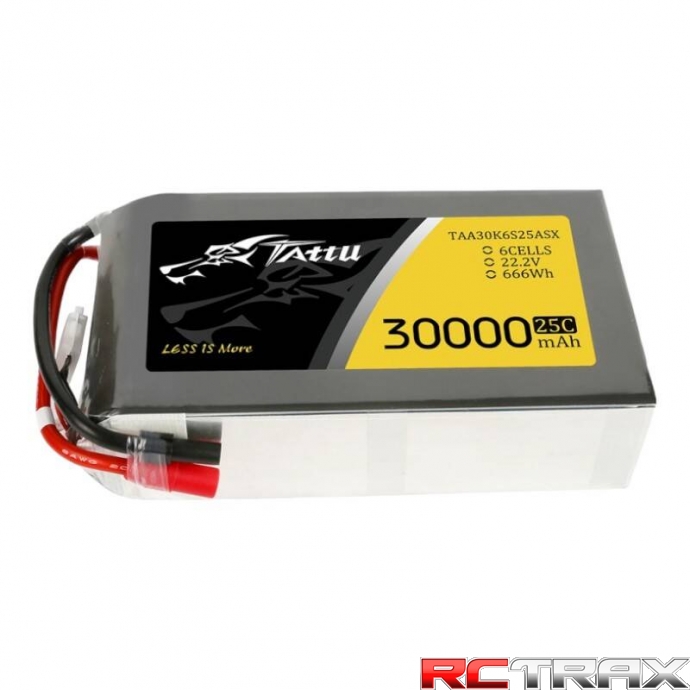 Tattu 30000mAh 22.2V 25C 6S1P Lipo Battery Pack with AS150+XT150