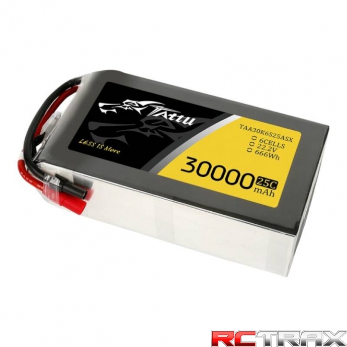 Tattu 30000mAh 22.2V 25C 6S1P Lipo Battery Pack with AS150+XT150
