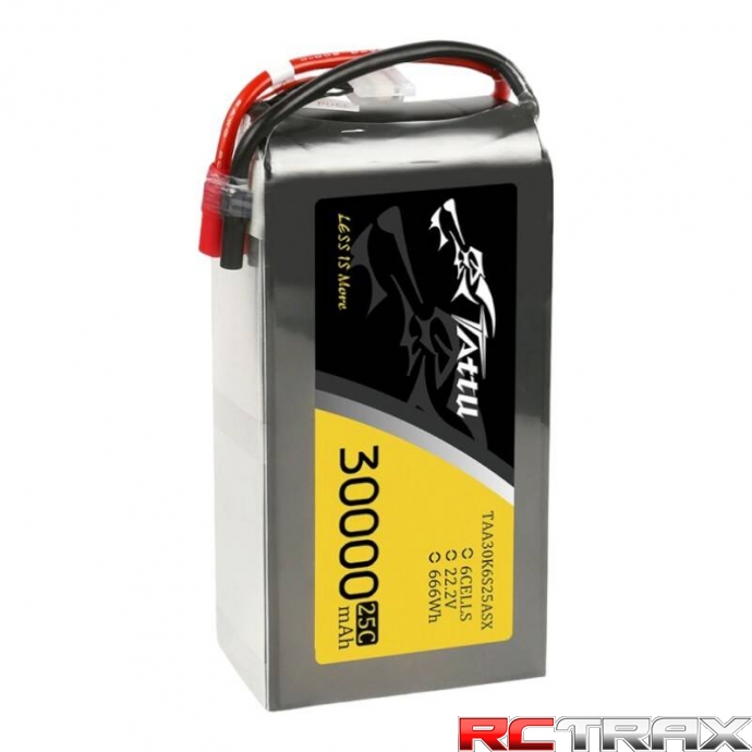 Tattu 30000mAh 22.2V 25C 6S1P Lipo Battery Pack with AS150+XT150