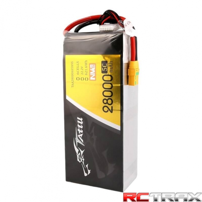 Tattu NMC 28000mAh 22.2V 5C 6S1P Lipo Battery Pack with XT90-S plug