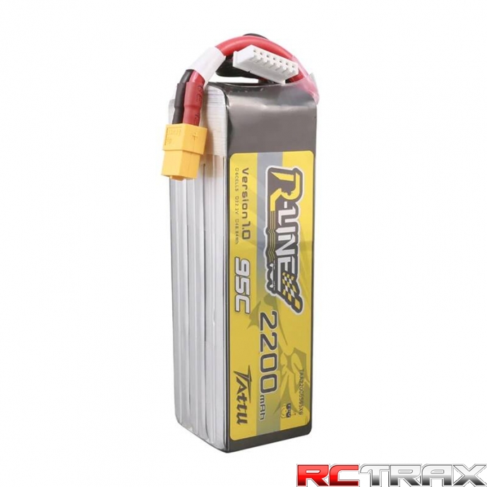 Tattu R-Line 22.2V 2200mAh 6S 95C Lipo Battery with XT60 Plug