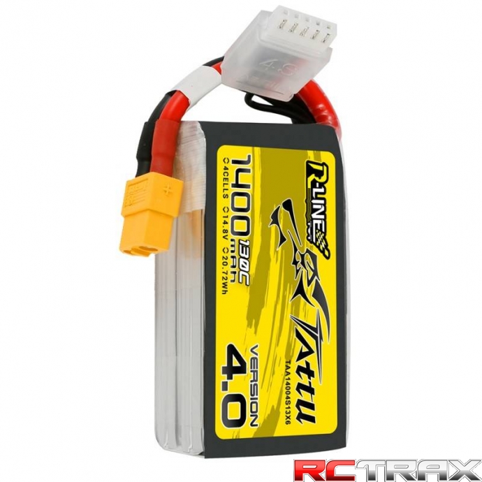 Tattu R-Line 4.0 1400mAh 14.8V 130C 4S1P XT60 Battery