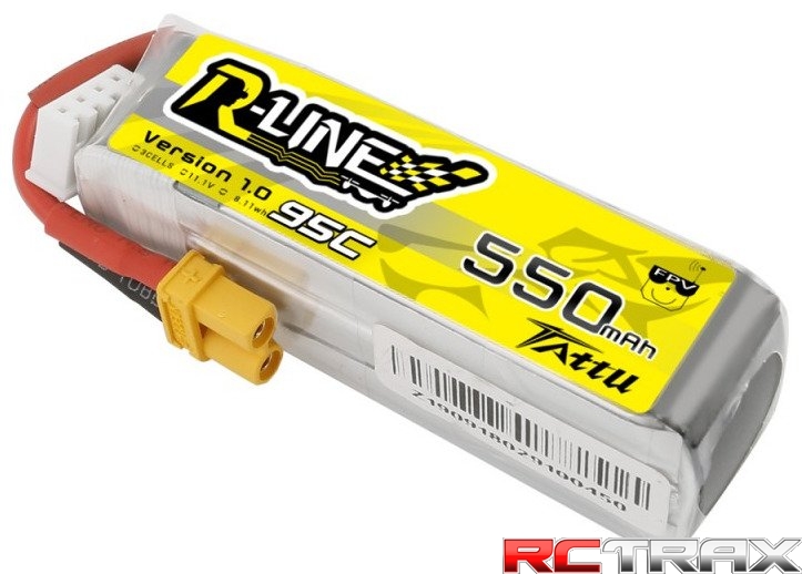Tattu R-Line 550mAh 11.1V 95C 3S1P XT30U-F Lipo Battery