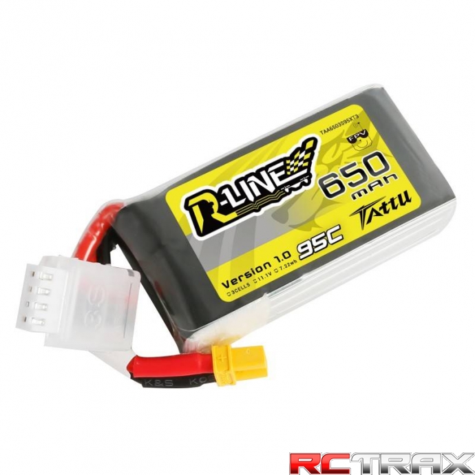 Tattu R-Line 650mAh 11.1V 95C 3S1P XT30 Lipo Battery
