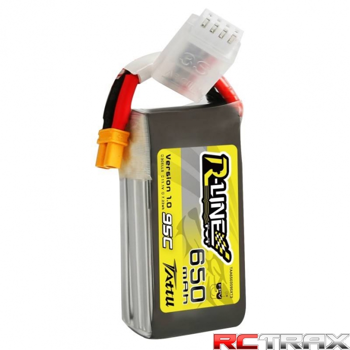 Tattu R-Line 650mAh 11.1V 95C 3S1P XT30 Lipo Battery