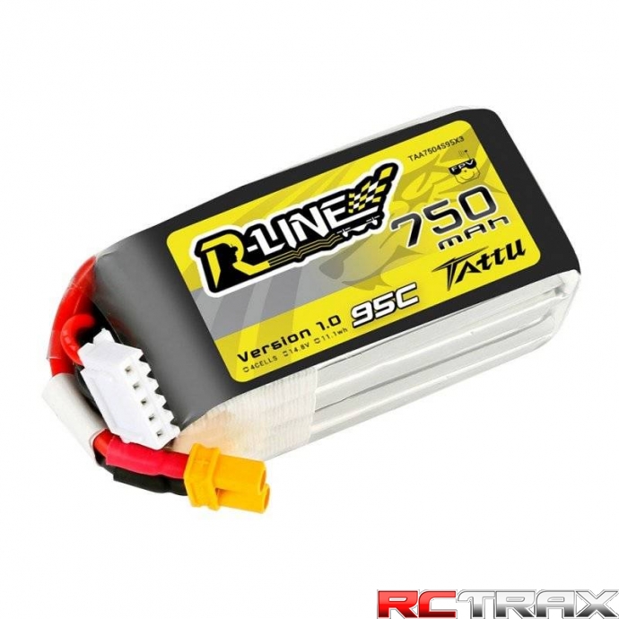 Tattu R-Line 750mAh 14.8V 95C 4S1P JST-XHR Battery