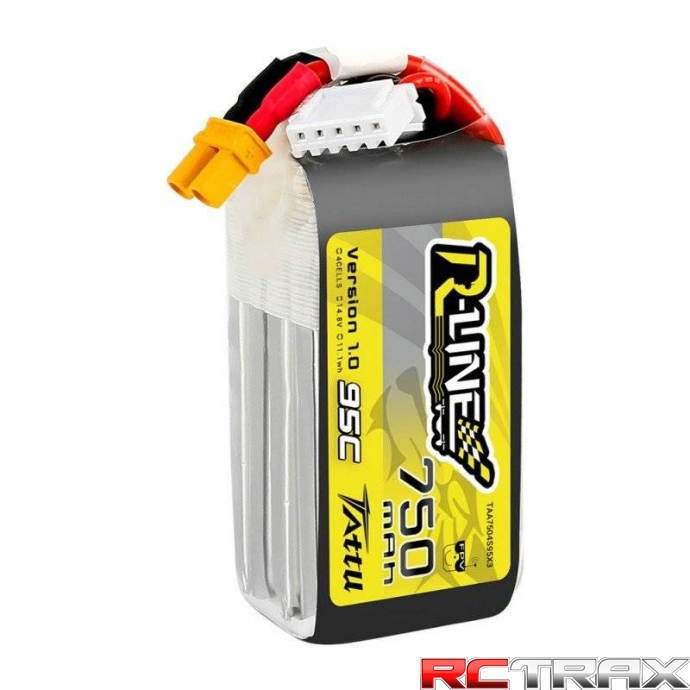 Tattu R-Line 750mAh 14.8V 95C 4S1P JST-XHR Battery