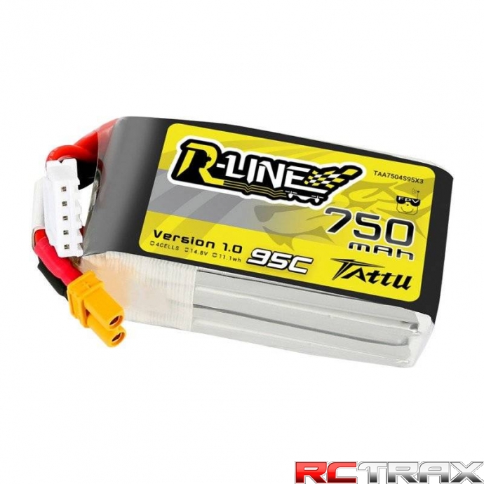 Tattu R-Line 750mAh 14.8V 95C 4S1P JST-XHR Battery