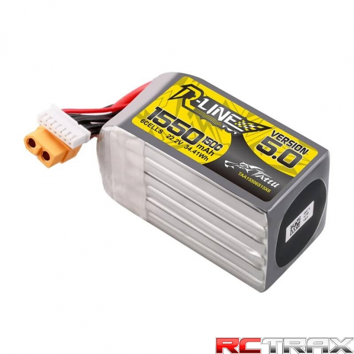 Tattu R-Line Version 5.0 1550mAh 22.2V 150C 6S Lipo Battery Pack with XT60 Plug