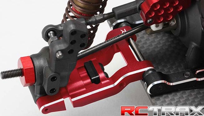 Yokomo YD-2/YD-4 Aluminum Adjustable Rear Short "H" Arm Kit (Red/Bevel Edge)