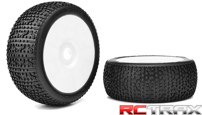 Captic Racing - S-CODE koła 1/8 Buggy Tires Mounted CR-4 (Super Soft) Racing Compound - White 2 szt
