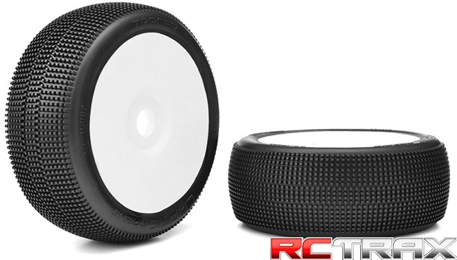 ! Captic Racing TRACER koła 1/8 Buggy Tires Mounted CR-3 (Soft) Racing Compound - White 2 szt