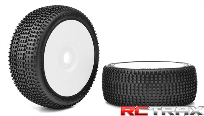 Captic Racing ZONDA XTR koła 1/8 Buggy Tires Mounted CR-4 (Super Soft) Racing Compound - White 2 szt