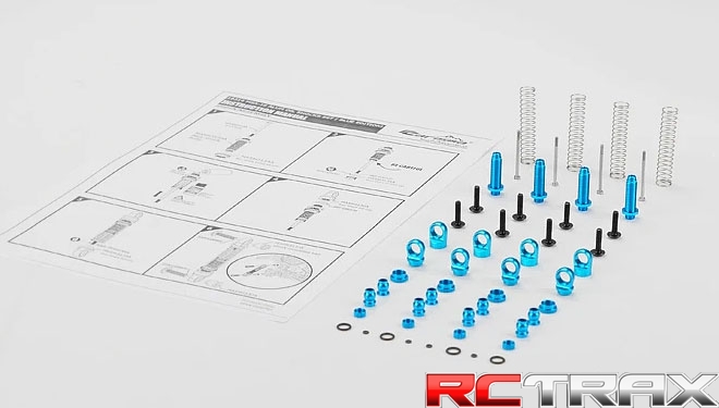 Carisma 16314 amortyzatory MSA-1E alum oil shocks set 1/24 (Blue)