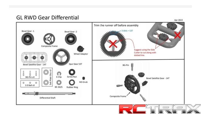 GL-Racing GL-GD-002 GL Gear Differential for 90/94mm RWD