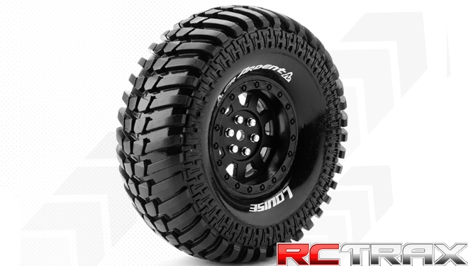 Hex 12mm  Louise RC  CR-ARDENT  1-10 Crawler Tire Set  Mounted  Super Soft  Black 1.9 Wheels  L-T3232VB 2szt