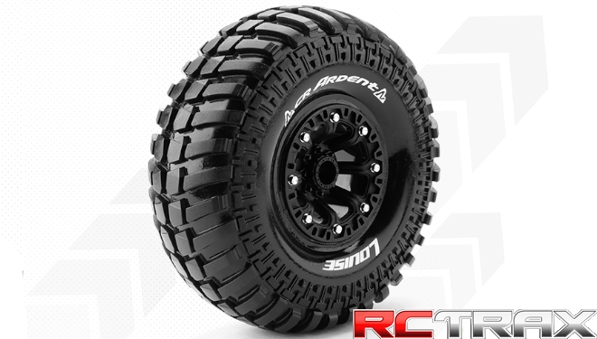Hex 12mm  Louise RC  CR-ARDENT  1-10 Crawler Tire Set  Mounted  Super Soft  Black 2.2 Wheels  L-T3237VB 2szt