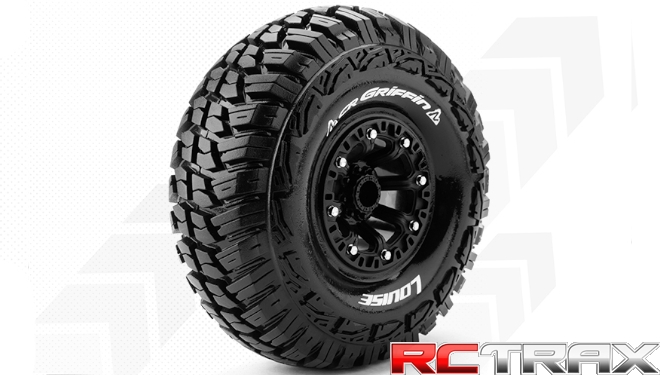 Hex 12mm  Louise RC  CR-GRIFFIN  1-10 Crawler Tire Set  Mounted  Super Soft  Black 2.2 Wheels   L-T3235VB 2szt