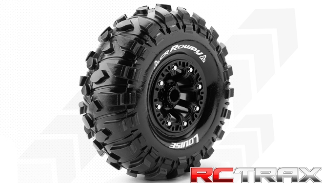 Hex 12mm  Louise RC  CR-ROWDY  1-10 Crawler Tire Set  Mounted  Super Soft  Black 2.2 Wheels   L-T3238VB 2szt