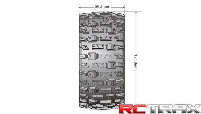 Hex 12mm - Louise RC - MFT - ST-PIONEER - 1-10 Monster Truck Tire Set - Mounted - Sport - Black 2.8 Bead-Lock Wheels - 1/2-Offset - L-T3312SBH