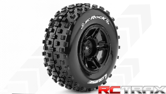 Hex 12mm  Louise RC  SC-ROCK  1-10 Short Course Tire Set  Mounted  Soft  Black Wheels  SLASH 2WD Rear  SLASH 4X4 F/R  L-T3229SBTR 2szt