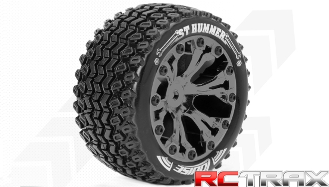 Hex 14mm  Louise RC  ST-HUMMER  1-10 Stadium Truck Tire Set  Mounted  Sport  Black Chrome 2.8 Wheels  L-T3209SBCM 2szt