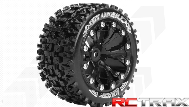 Hex 14mm  Louise RC  ST-UPHILL  1-10 Stadium Truck Tire Set  Mounted  Sport  Black 2.8 Wheels   L-T3211SBM 2szt