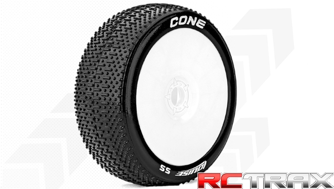 Hex 17mm  Louise RC  B-CONE  1-8 Buggy Tire Set  Mounted  Super Soft  White Wheels  L-T3192VW 2szt