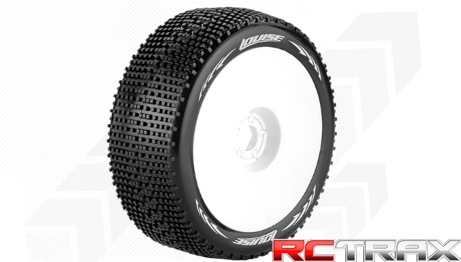 Hex 17mm  Louise RC  B-GROOVE  1-8 Buggy Tire Set  Mounted  Soft  White Wheels  L-T370SW 2szt