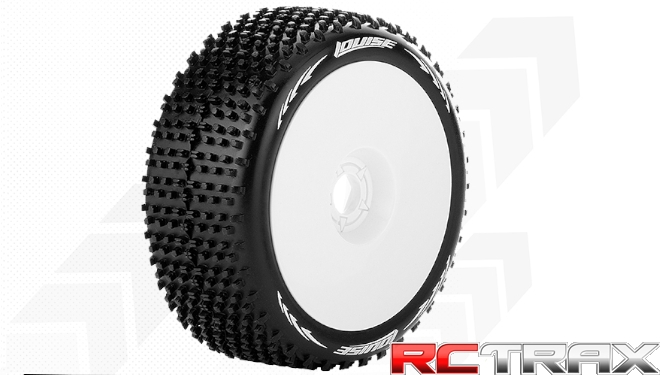 Hex 17mm  Louise RC  B-HORNET  1-8 Buggy Tire Set  Mounted  Soft  White Wheels   L-T3150SW 2szt