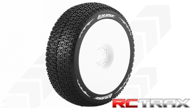 Hex 17mm  Louise RC  B-MAGLEV  1-8 Buggy Tire Set  Mounted  Super Soft  White Wheels  L-T3100VW 2szt