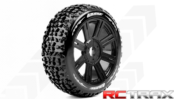 Hex 17mm  Louise RC  B-MAZINGER  1-8 Buggy Tire Set  Mounted  Soft  Black Spoke Wheels  L-T3108SB 2szt