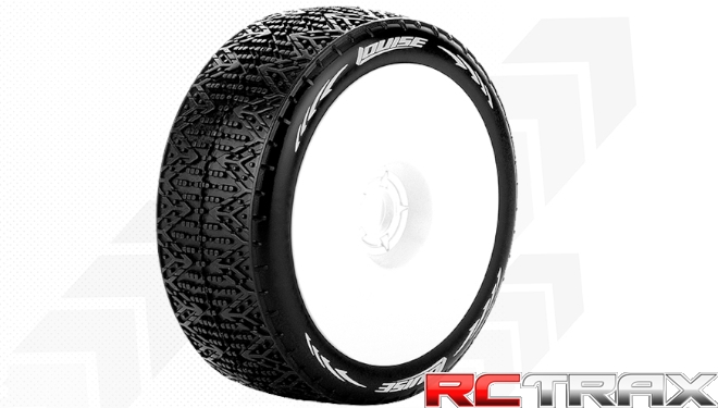 Hex 17mm  Louise RC  B-PHANTOM  1-8 Buggy Tire Set  Mounted  Soft  White Wheels  L-T3152SW 2szt