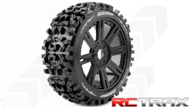 Hex 17mm  Louise RC  B-PIONEER  1-8 Buggy Tire Set  Mounted  Soft  Black Spoke Wheels   L-T3130SB 2szt