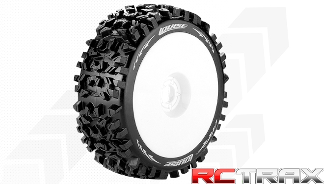 Hex 17mm Louise RC  B-PIONEER  1-8 Buggy Tire Set  Mounted  Soft  White Wheels   L-T3130SW 2szt