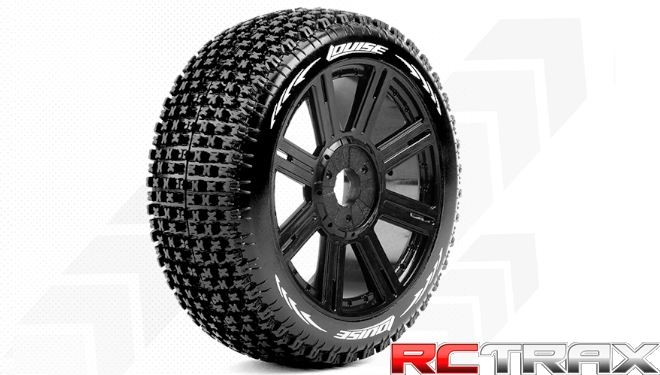 Hex 17mm  Louise RC  B-PIRATE  1-8 Buggy Tire Set  Mounted  Soft  Black Spoke Wheels   L-T3126SB 2szt