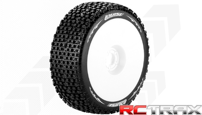 Hex 17mm  Louise RC  B-PIRATE  1-8 Buggy Tire Set  Mounted  Super Soft  White Wheels  L-T3126VW 2szt