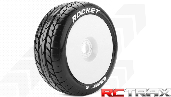 Hex 17mm  Louise RC  B-ROCKET  1-8 Buggy Tire Set  Mounted  Soft  White Wheels   L-T3190SW 2szt
