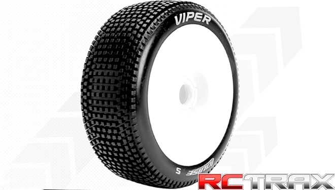 Hex 17mm  Louise RC  B-VIPER-JA  1-8 Buggy Tire Set  Mounted  Soft  White Wheels  L-T3194SW 2szt