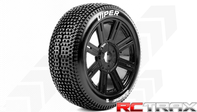 Hex 17mm  Louise RC  B-VIPER-JA  1-8 Buggy Tire Set  Mounted  Super Soft  Black Spoke Wheels  L-T3194VB 2szt