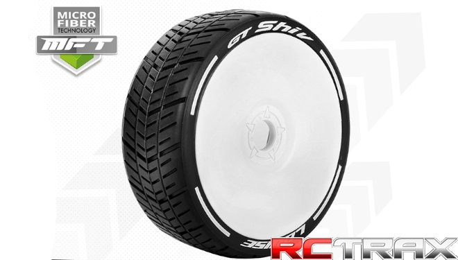 Hex 17mm  Louise RC  MFT  GT-SHIV  1-8 Buggy Tire Set  Mounted  Soft  White Wheels  L-T3284SW 2szt