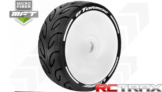 Hex 17mm Louise RC  MFT  GT-TARMAC  1-8 Buggy Tire Set  Mounted  Soft  White Wheels   L-T3285SW 2szt