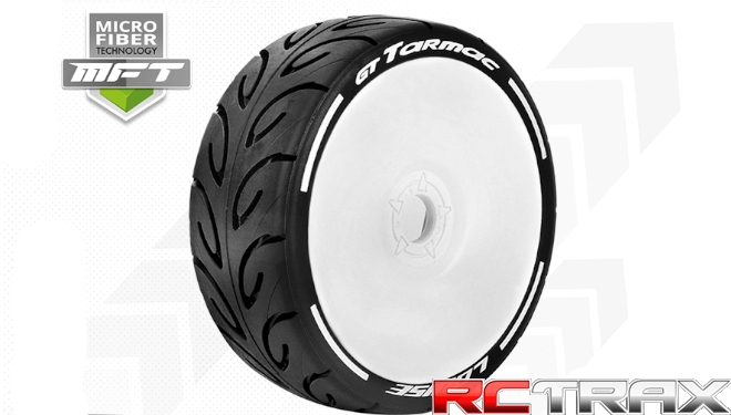 Hex 17mm Louise RC MFT GT TARMAC 1-8 Buggy Tire Set Mounted Super Soft White Wheels L-T3285VW 2szt