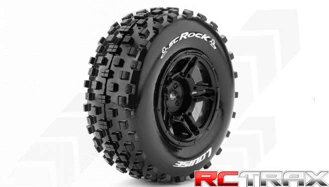Hex 17mm  Louise RC  SC-ROCK  1-10 Short Course Tire Set  Mounted  Soft  Black Wheels  L-T3229SBM 2szt