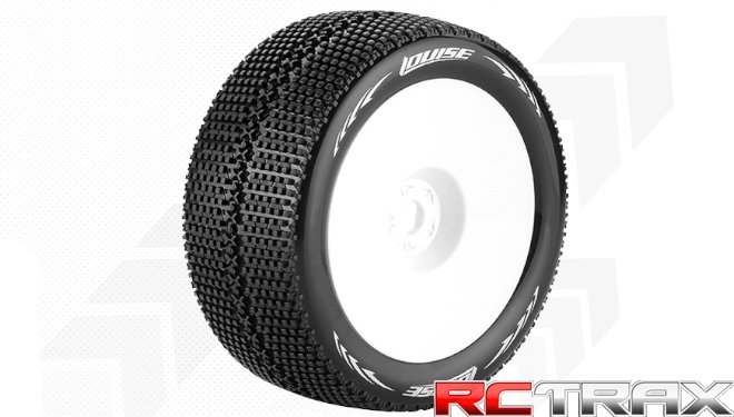 ! Koła Truggy Hex 17mm  Louise RC  T-TURBO  1-8 Tire Set  Mounted  Super Soft  White Wheels  0-Offset  L-T3112VW 2szt