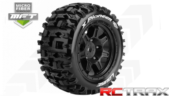 Hex 24mm Louise RC  MFT  X-PIONEER  X-Maxx Serie Tire Set  Mounted  Sport  Black Wheels  L-T3296B 2szt