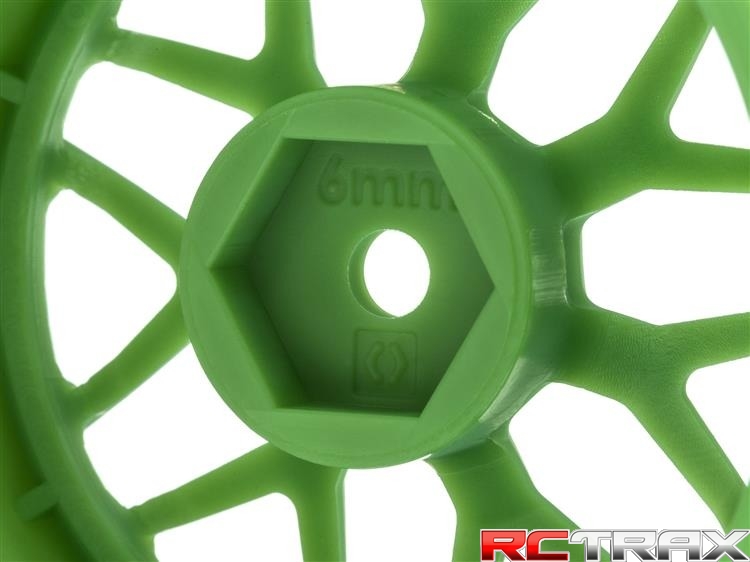 HPI 116531 TECH 7 WHEEL GREEN 52X26X+6MM OFFSET (2PCS)